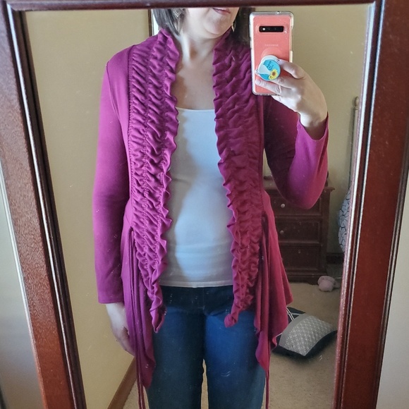 Women's Ruffle Cardigan - Picture 6 of 6